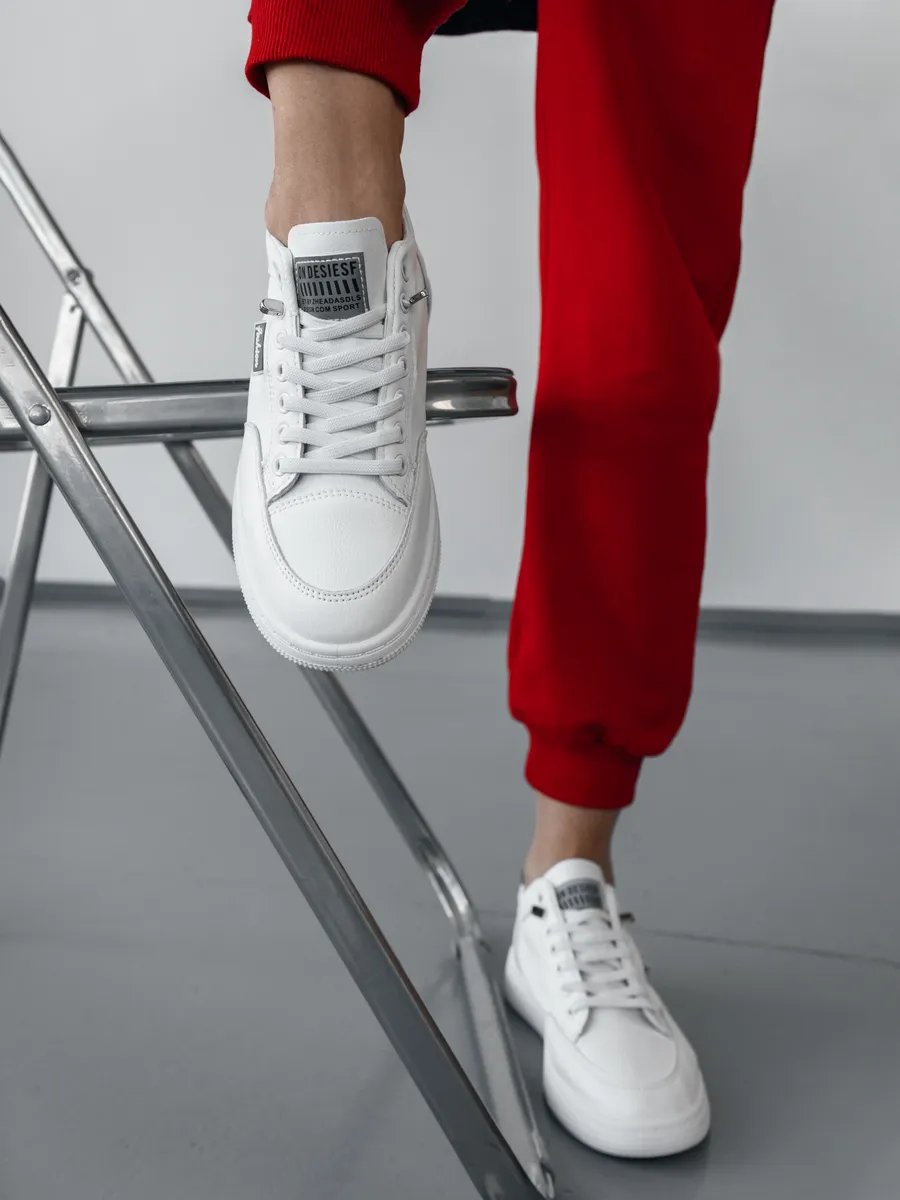 Кеды женские белые натуральная кожа на платформе весна ZFS-MSM-1102-SUk