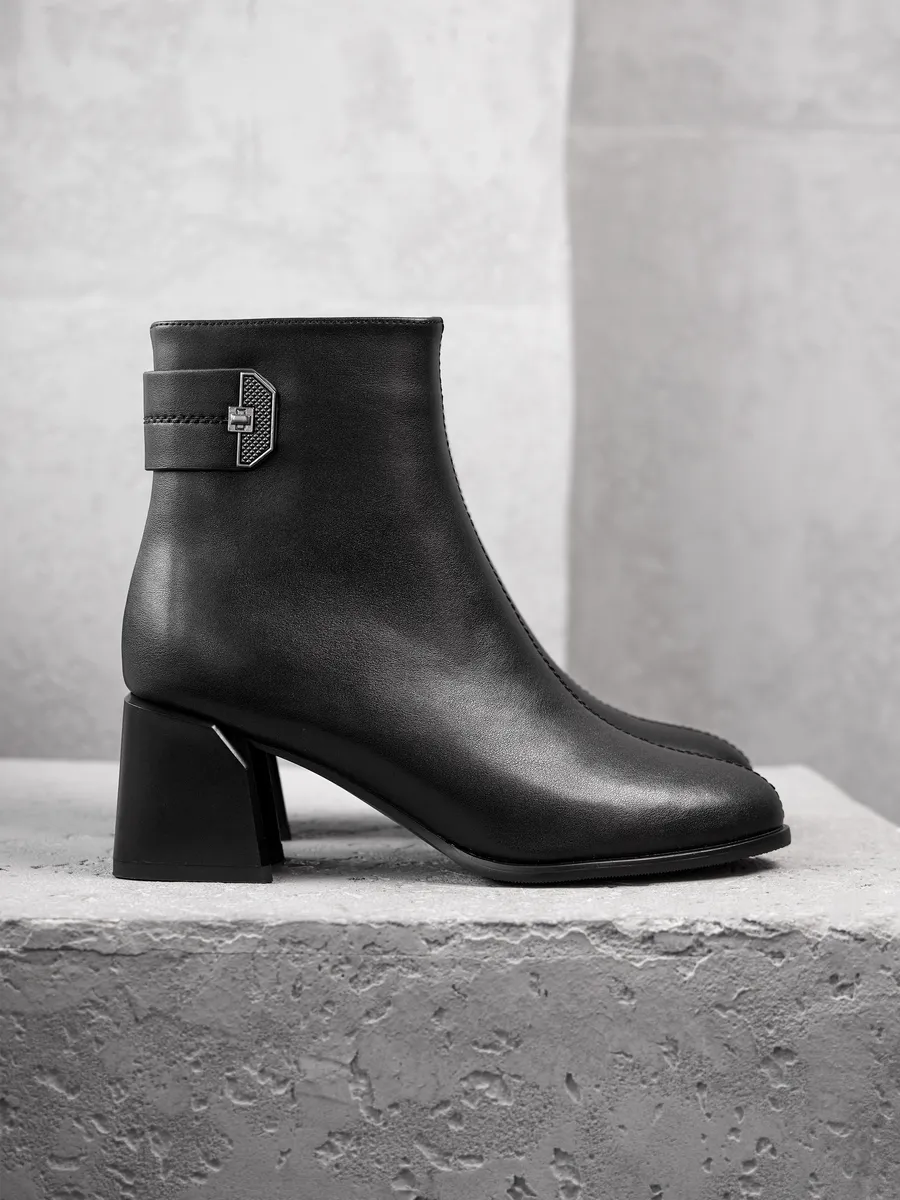 Ботильоны женские демисезонные натуральная кожа на каблуке 51-DBA9-8-101