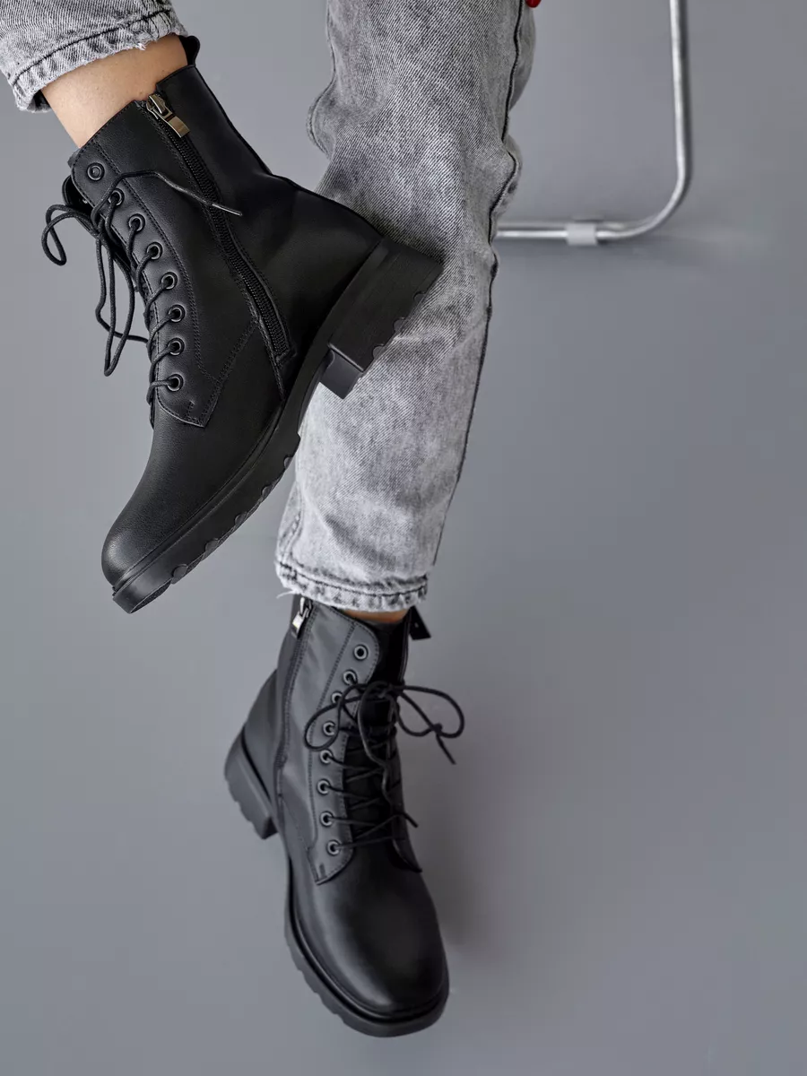 Ботинки женские демисезонные натуральная кожа на шнурках 42-DBU3-27-301k