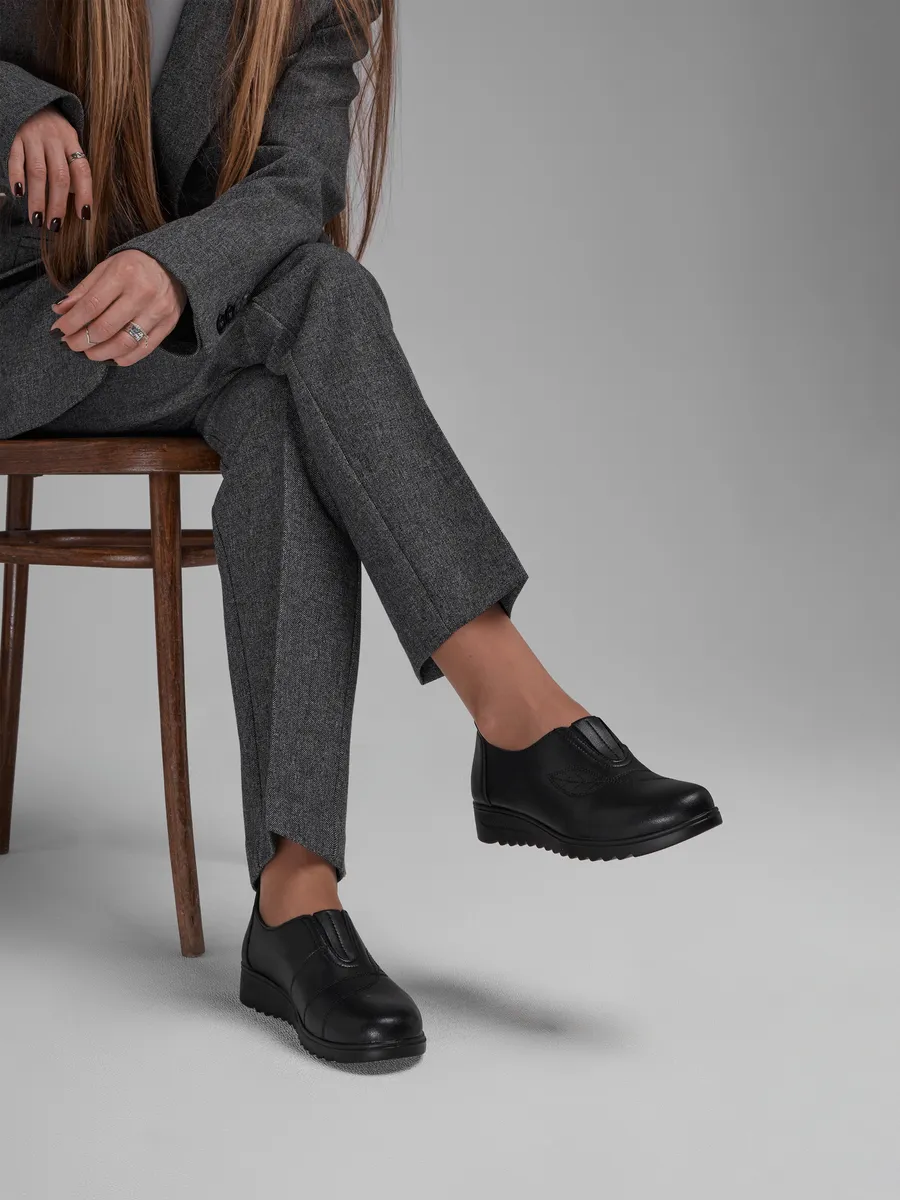 Туфли женские натуральная кожа без каблука CV002-020Lk