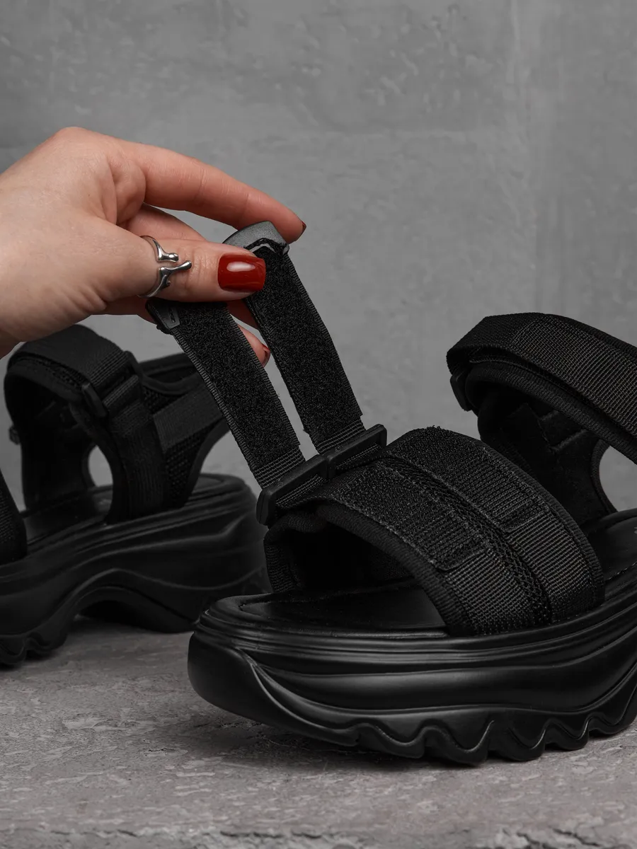 Босоножки женские летние на платформе черные JYM2332-2B