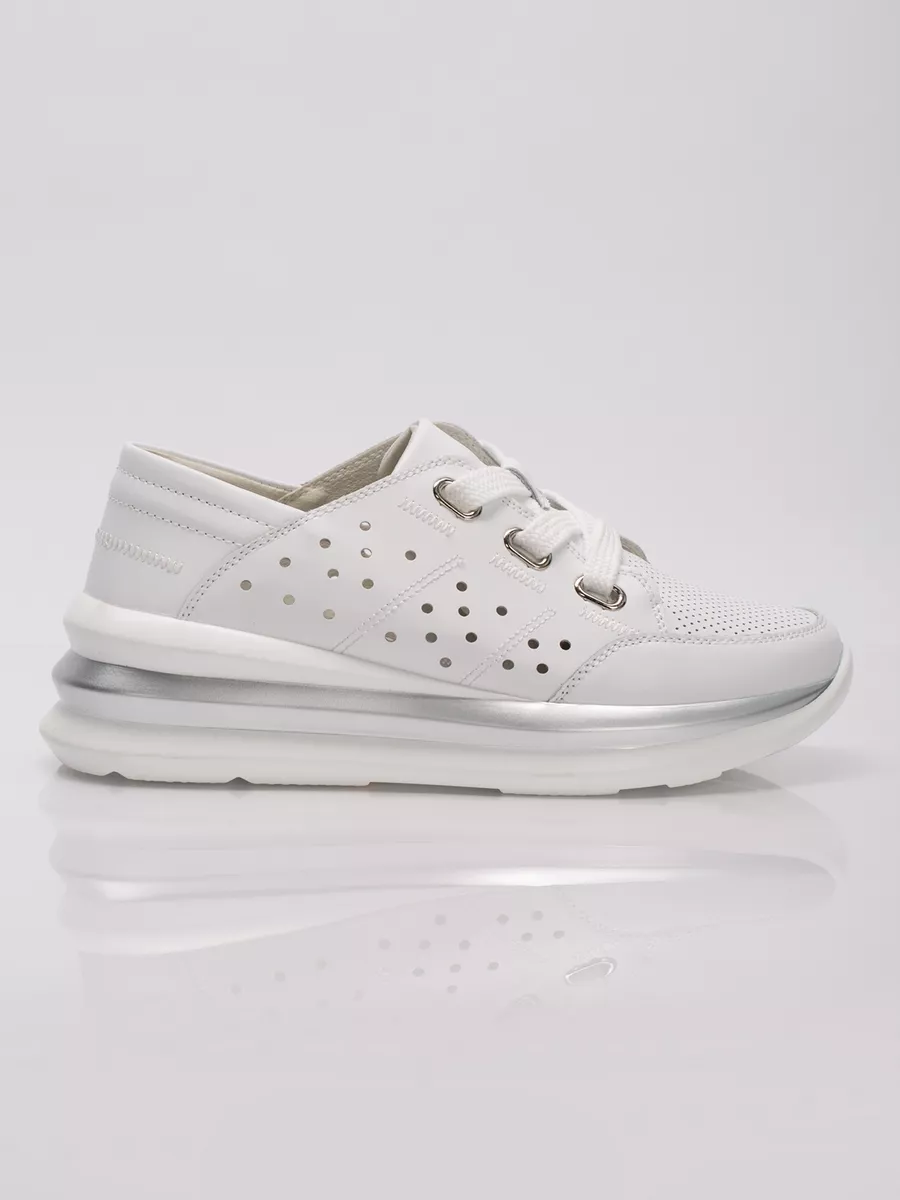 Кеды кроссовки женские летние белые дышащие на платформе EC185-010