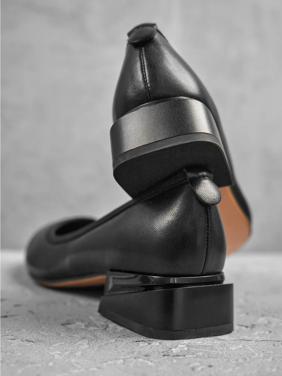 Туфли осенние лодочки на низком каблуке 32C9-90-101