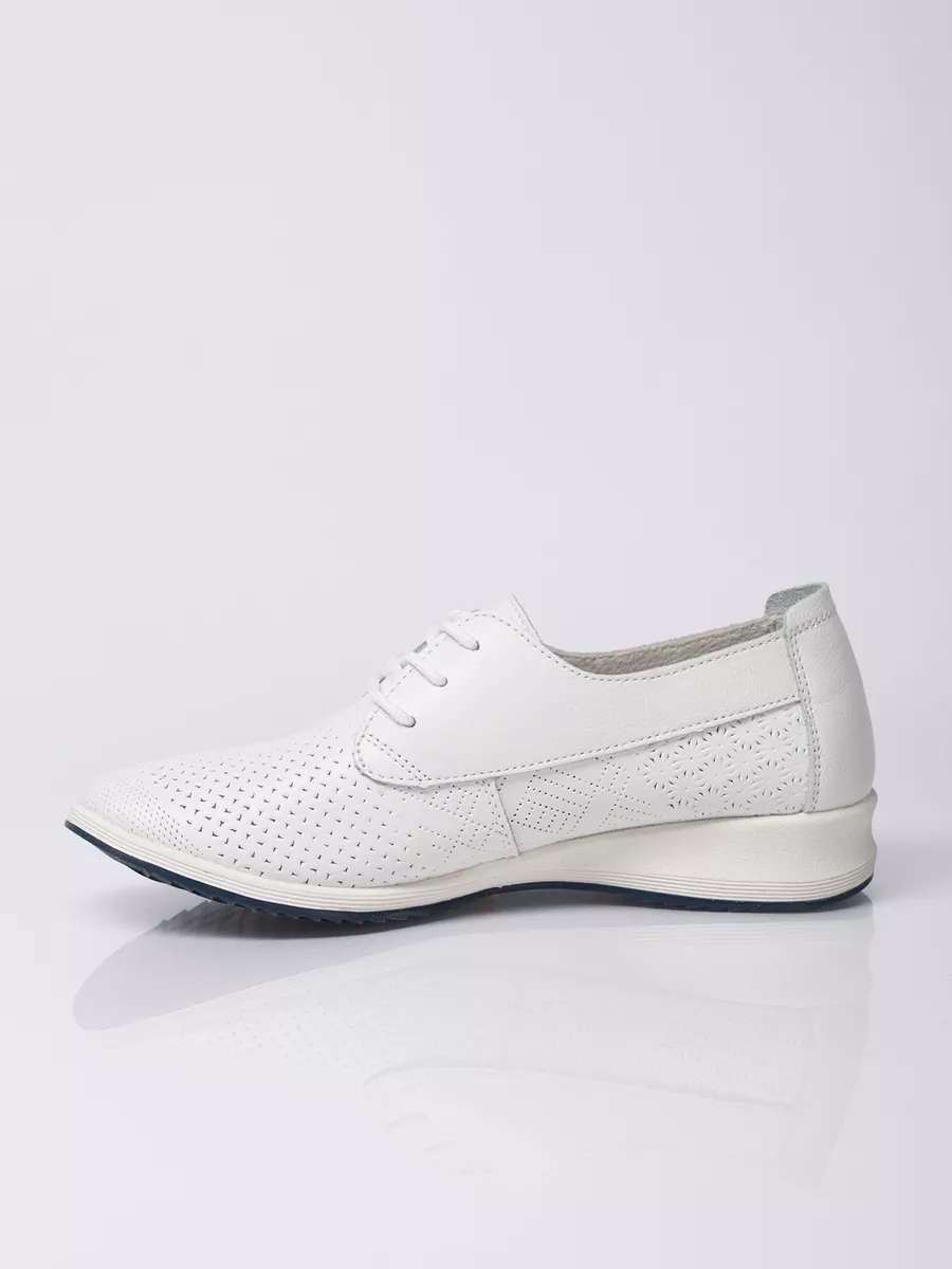 Мокасины летние натуральная кожа с перфорацией FP018-010Белый