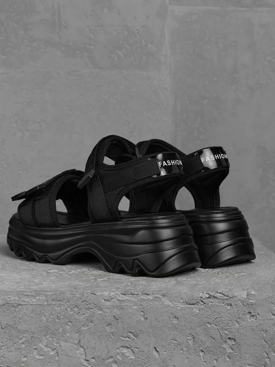 Босоножки женские летние на платформе черные JYM2332-2B