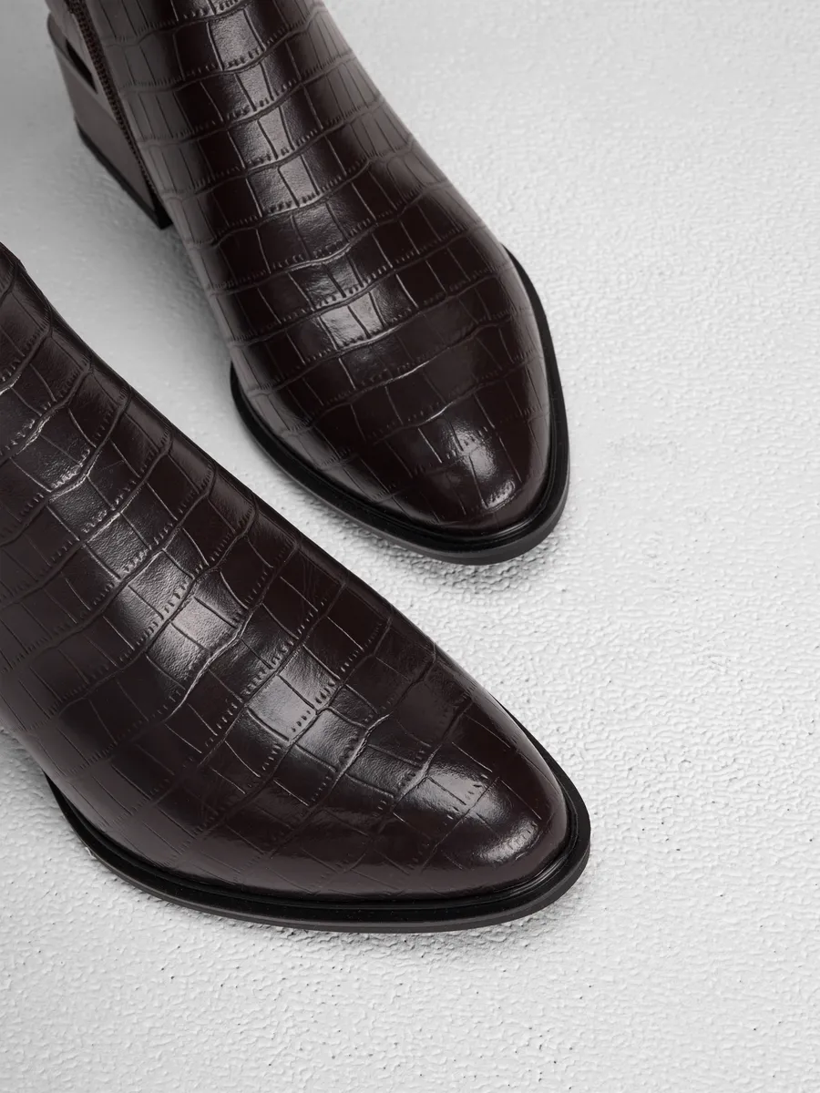 Сапоги женские демисезонные на каблуке натуральная кожа MH772-013k