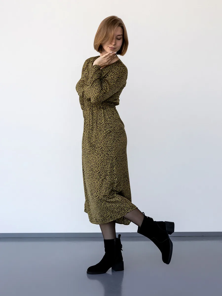 Ботильоны женские зимние натуральная замша на каблуке U513-031