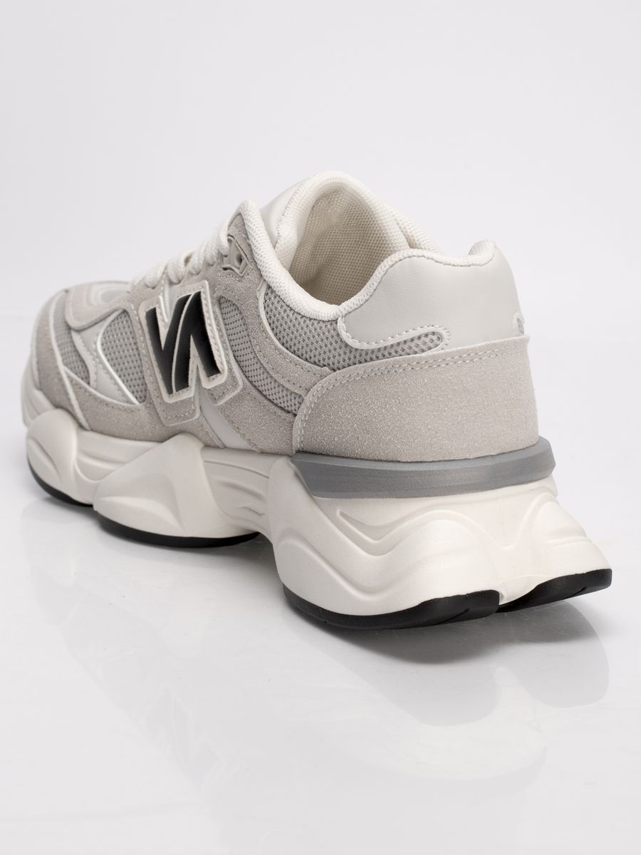 Кроссовки женские на платформе серые дышащие AA075-011K