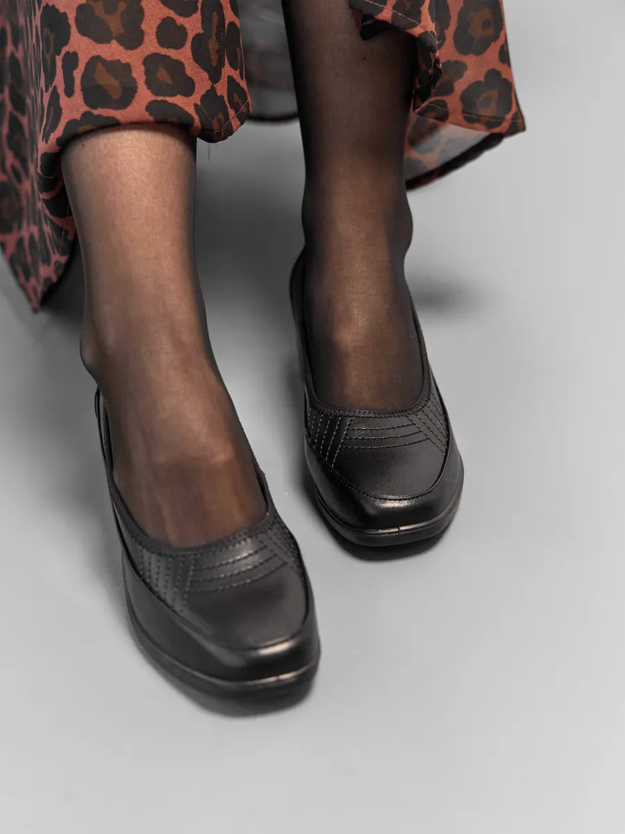 Туфли женские натуральная кожа на каблуке 31R3-6-011