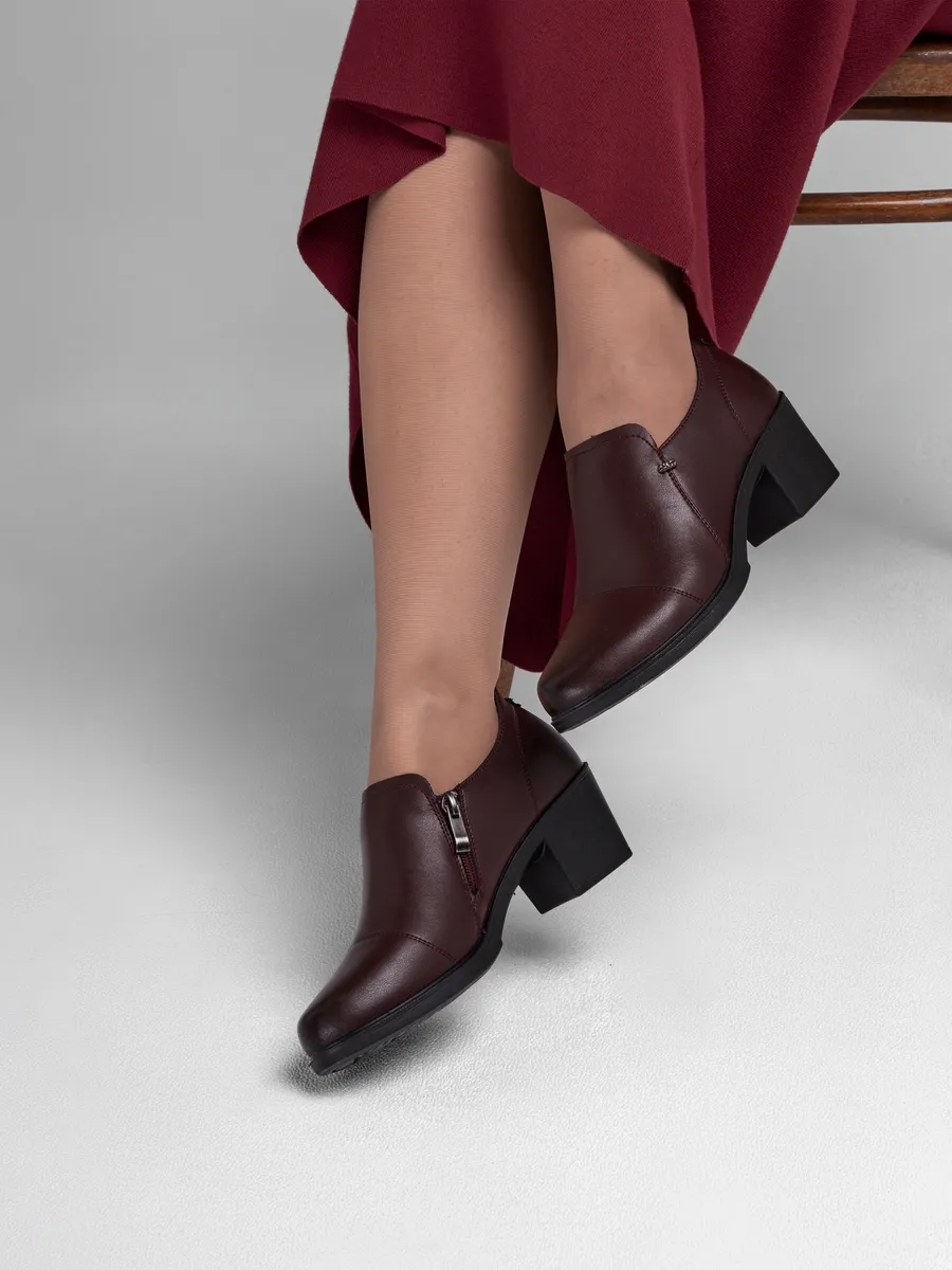 Туфли женские осенние натуральная кожа на низком каблуке CV006-181Lk