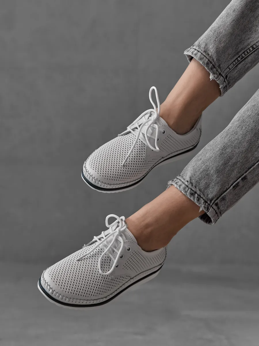 Мокасины женские летние натуральная кожа дышащие 41-TPY4-25-112