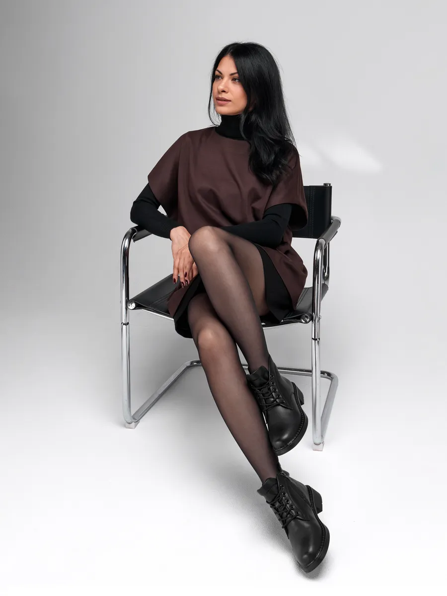 Ботинки женские осенние натуральная кожа черные 25-DBU12-5-101