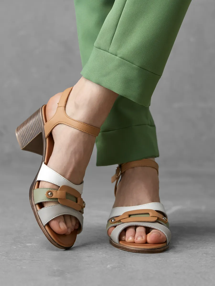 Босоножки женские летние на низком каблуке 51-BME27-54-106