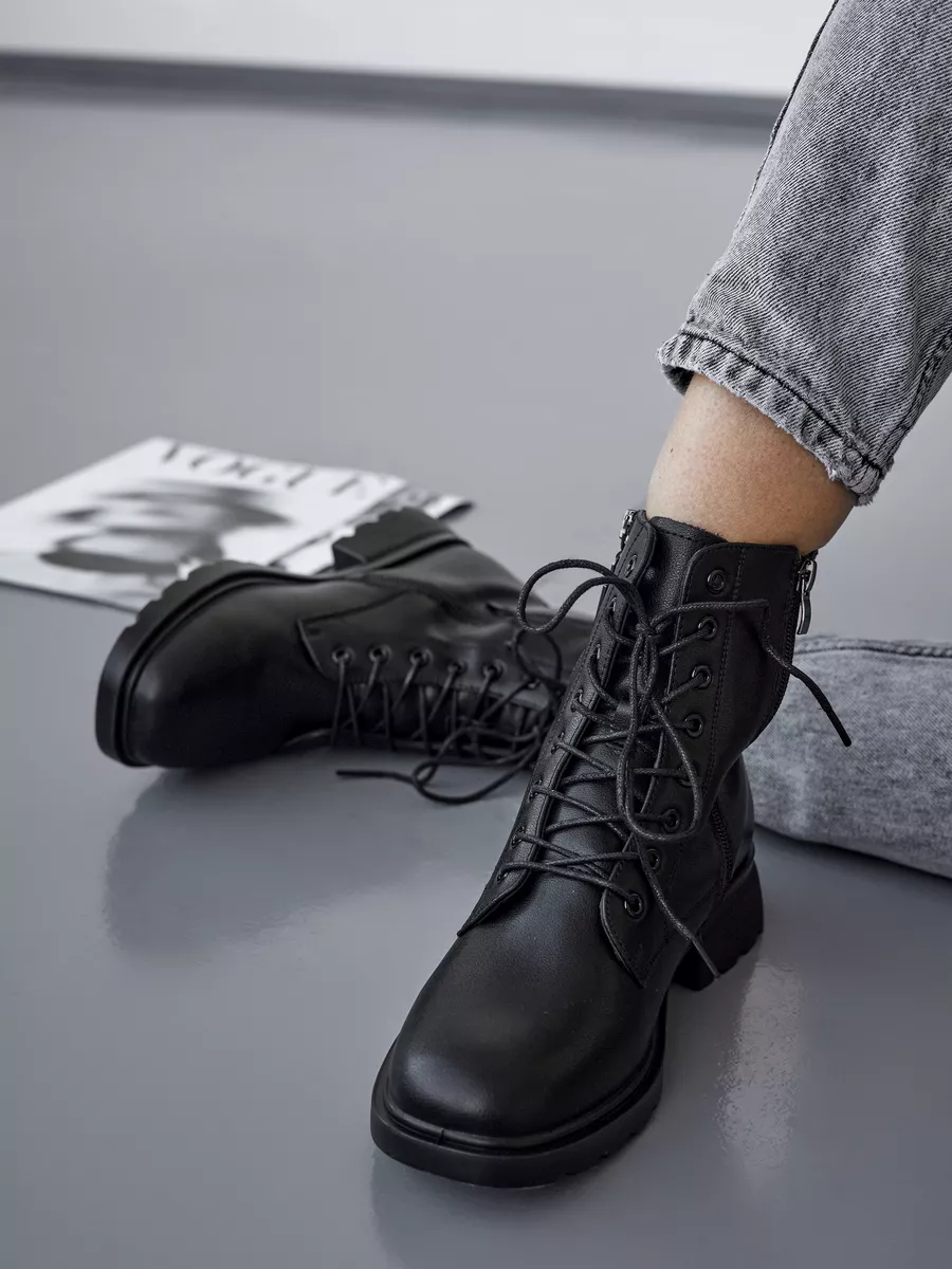 Ботинки женские демисезонные натуральная кожа на шнурках 42-DBU3-27-301k