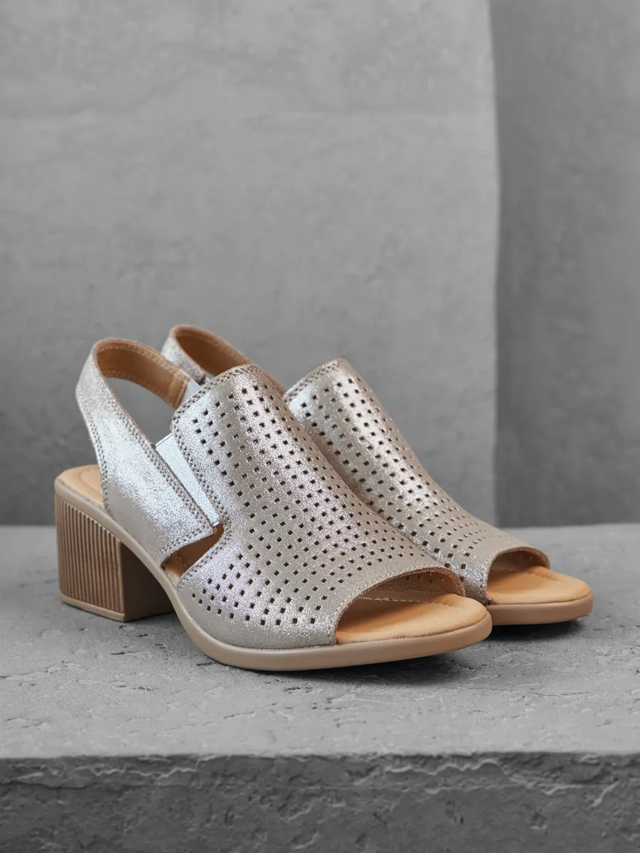 Босоножки женские летние на каблуке натуральная кожа кожаные HX056-023K