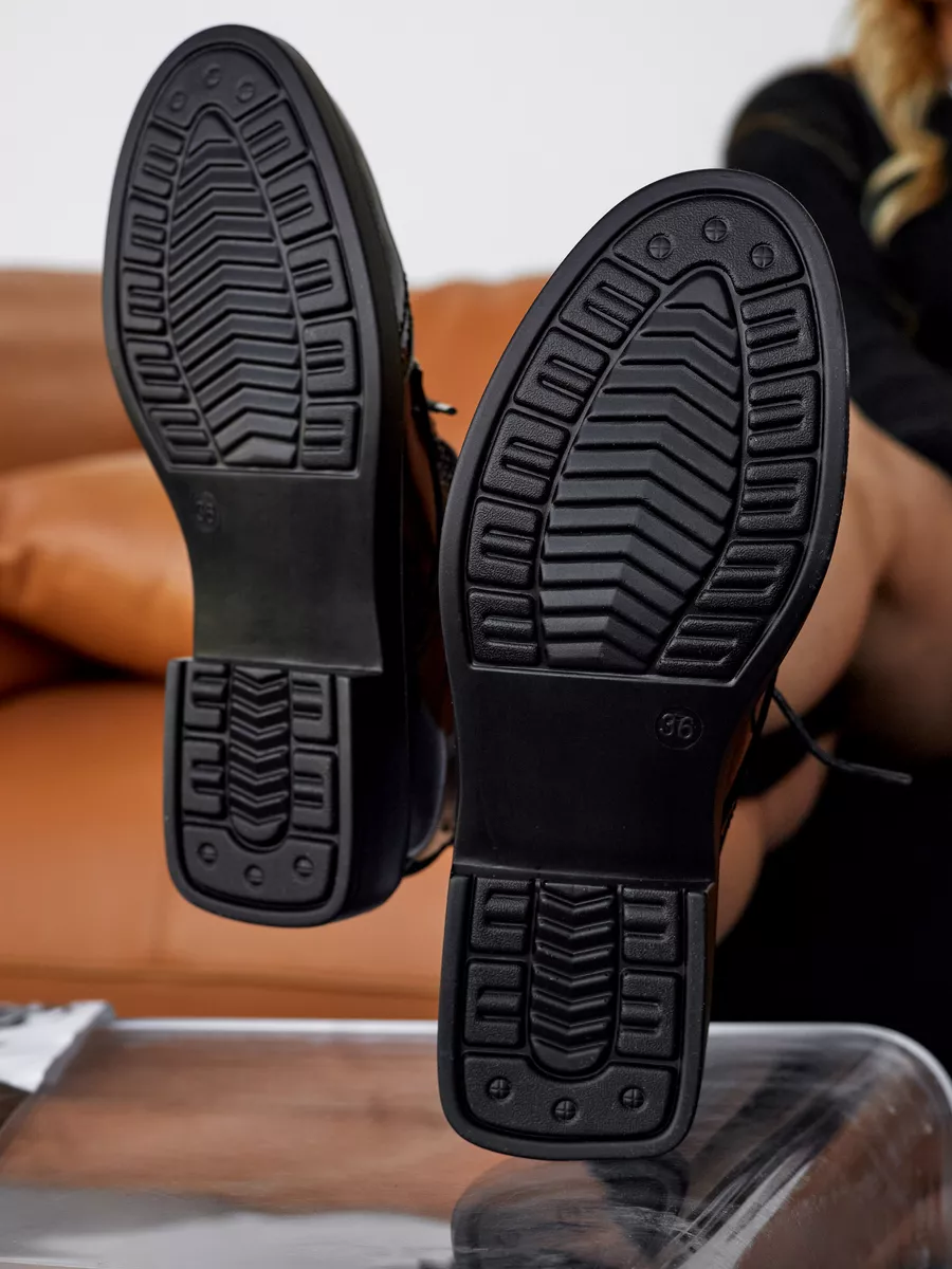 Туфли броги женские на низком каблуке натуральная кожа 42-TZU9-1-501k