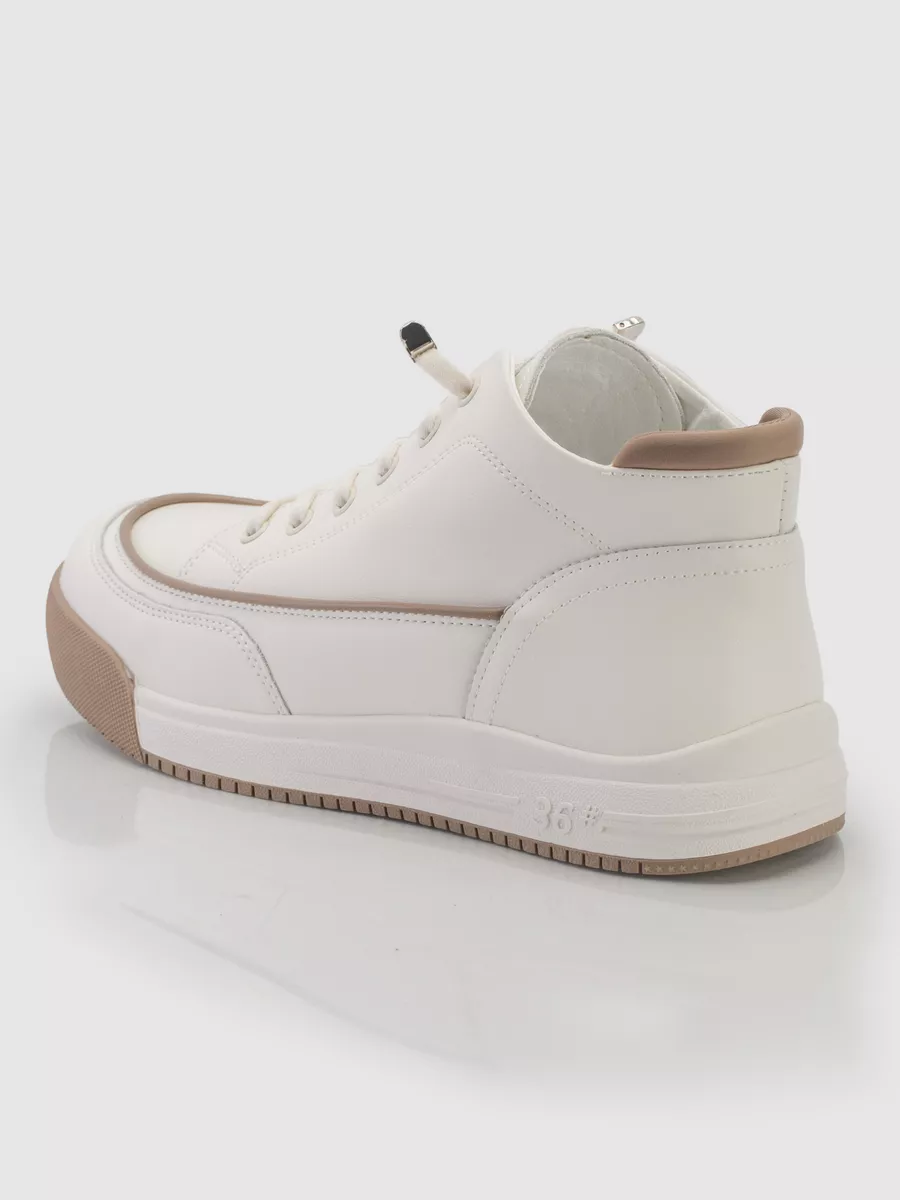 Кеды женские белые натуральная кожа на платформе кожаные GV140-011