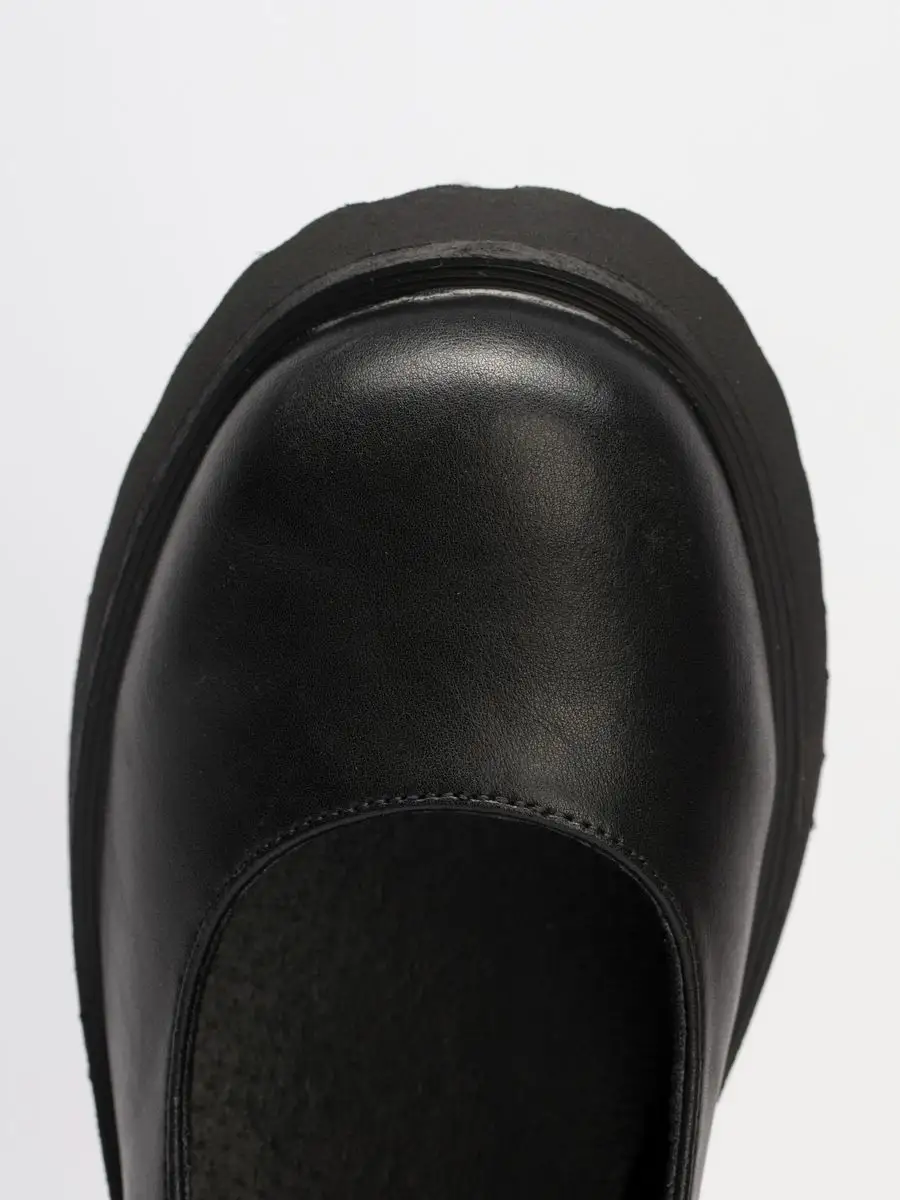 Туфли женские натуральная кожа черные на каблуке осенние KF329-010K