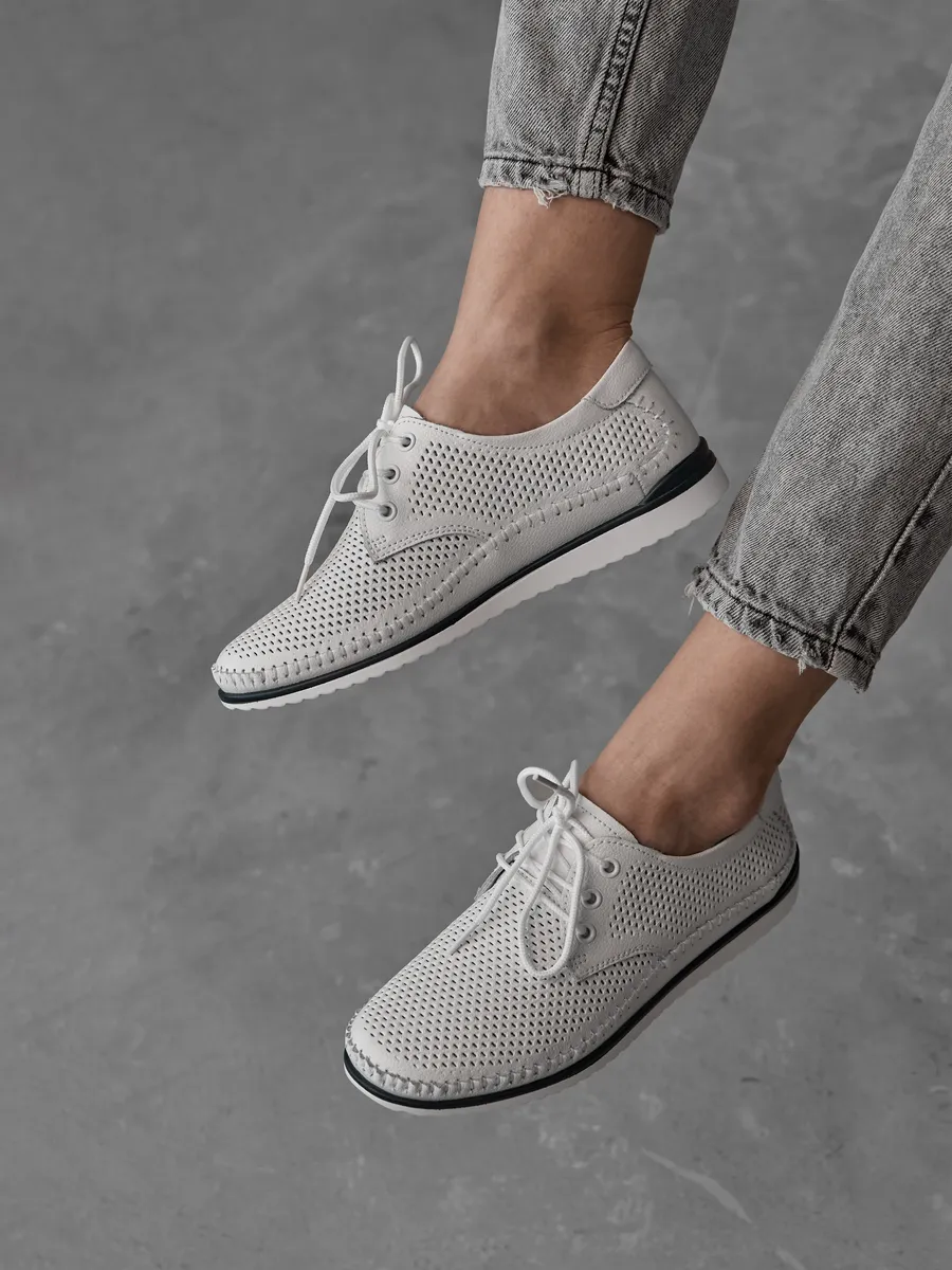 Мокасины женские летние натуральная кожа дышащие 41-TPY4-25-112