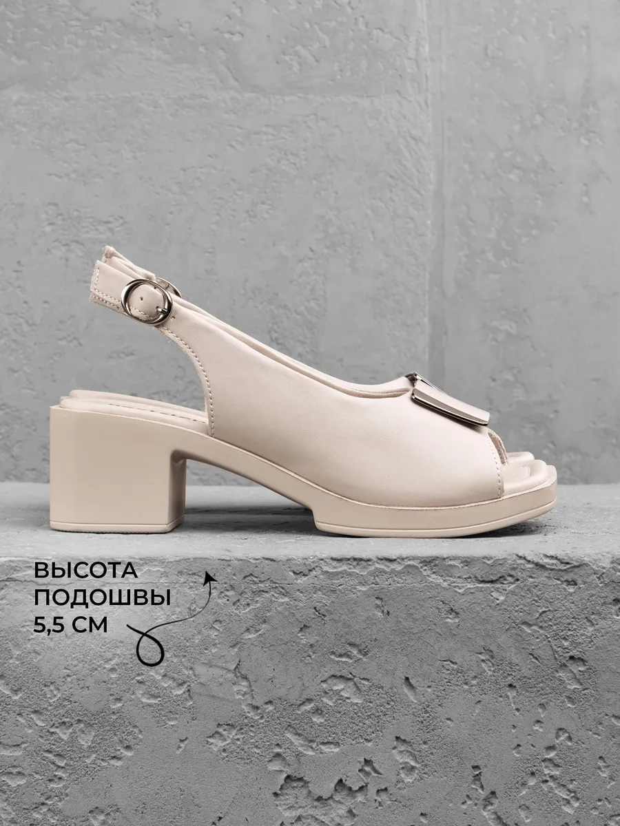 Босоножки женские летние натуральная кожа на среднем каблуке 31F5-47-011