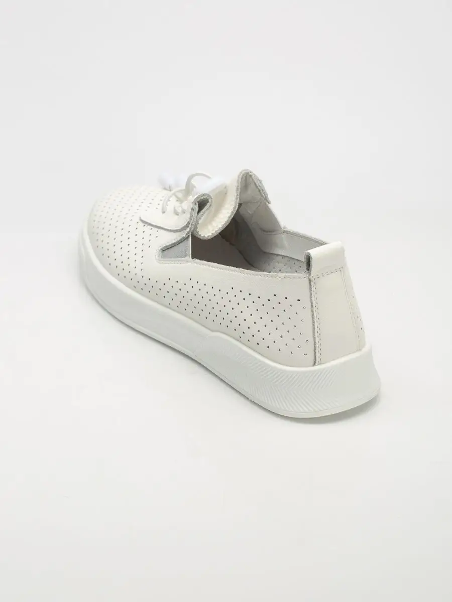 Мокасины женские натуральная кожа летние белые дышащие N231-LR-03-B