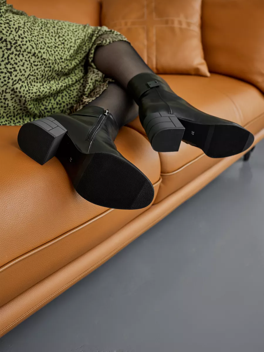 Ботинки Ботильоны женские кожаные осенние на каблуке MH739-010