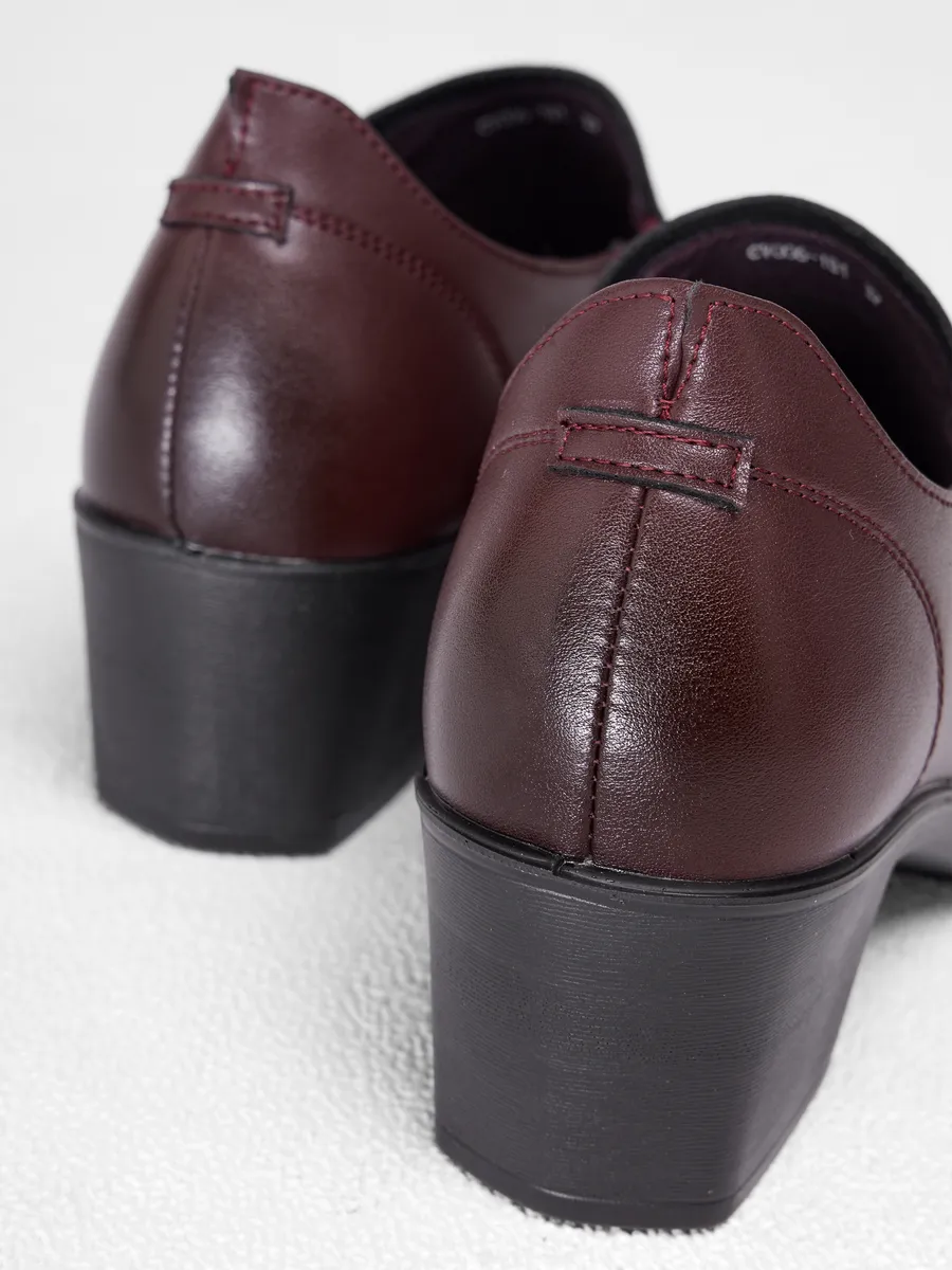 Туфли женские осенние натуральная кожа на низком каблуке CV006-181Lk