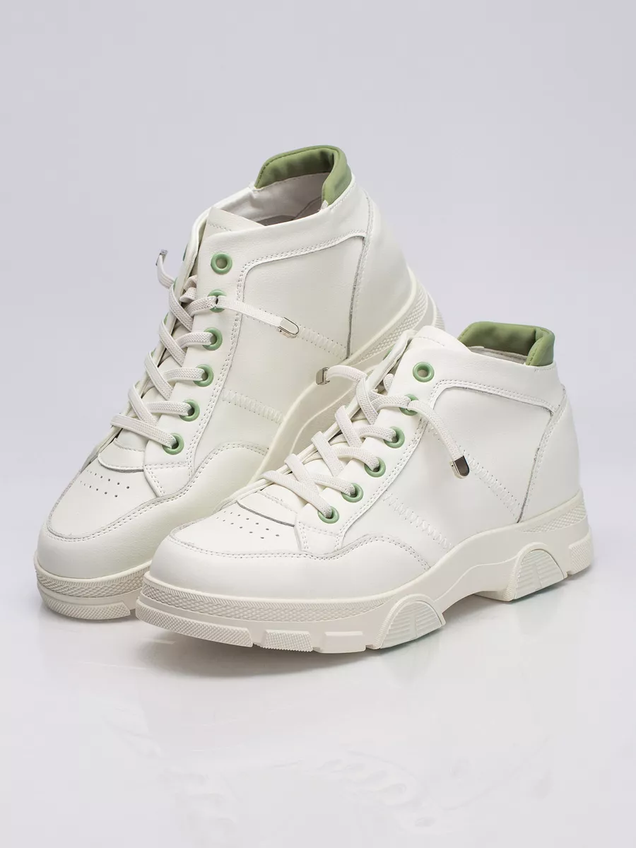 Кроссовки женские натуральная кожа белые на платформе XJU-22442-2B-SP-K