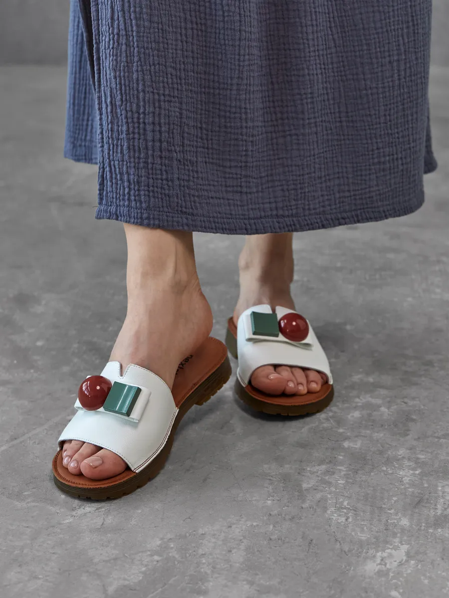 Сабо женские кожаные натуральные летние 12R9-21-112