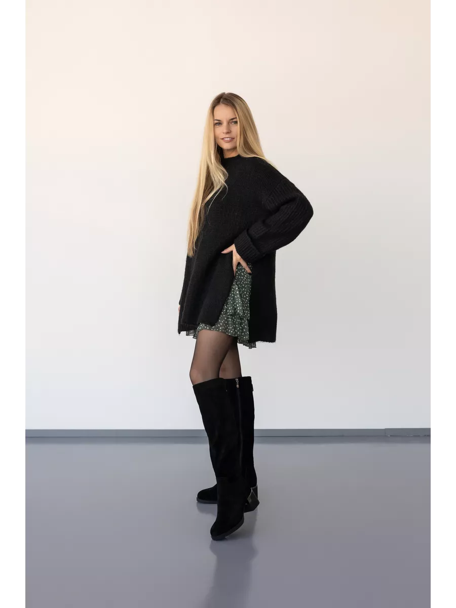 Сапоги женские зимние натуральная замша высокие на каблуке C922-020