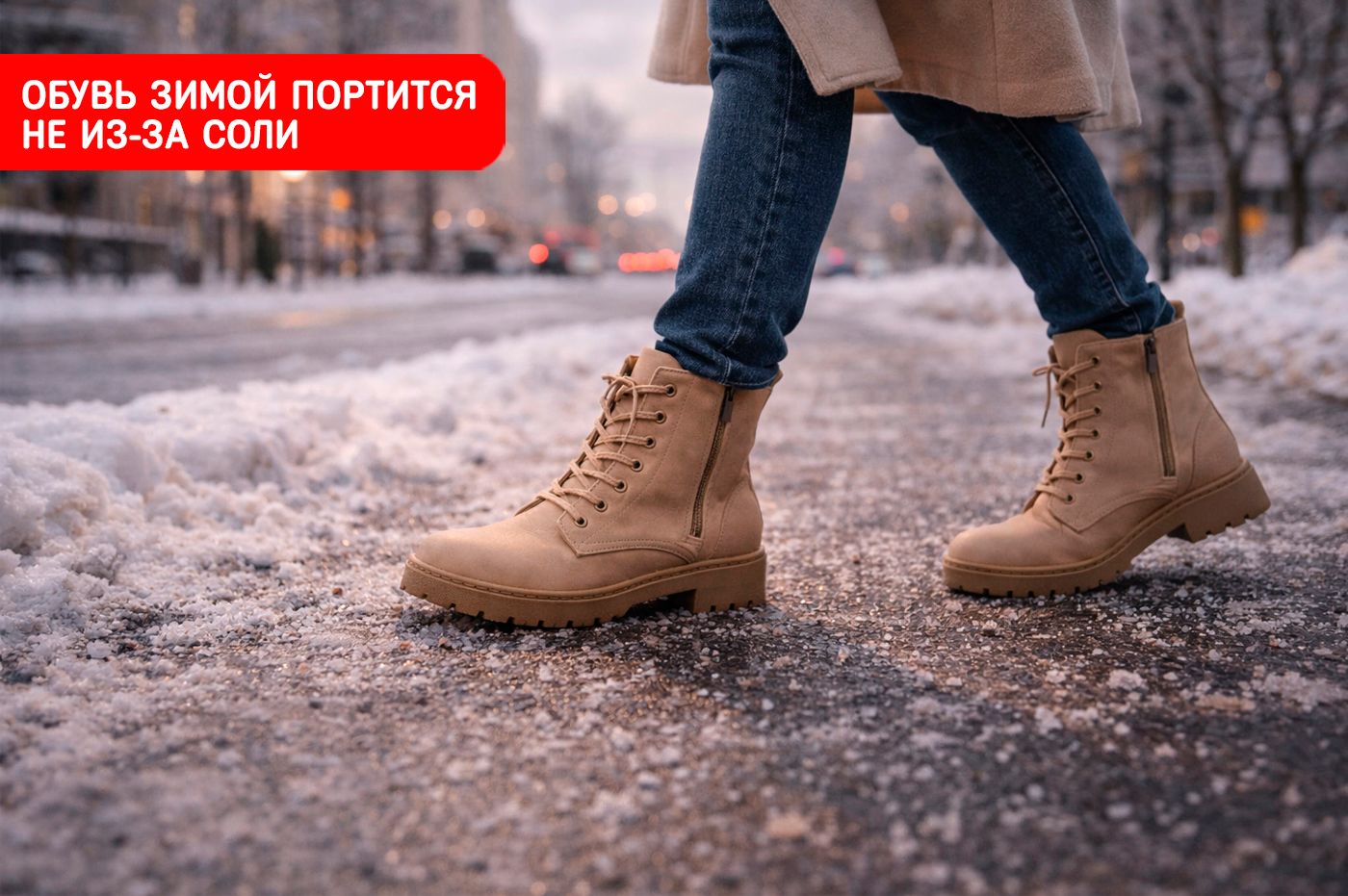 Обувь зимой портится не из-за соли