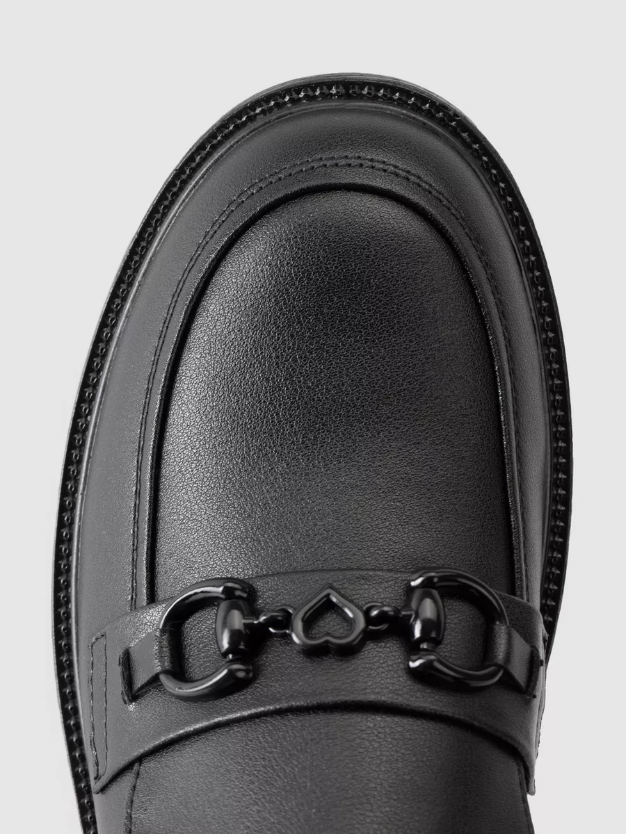 Лоферы женские натуральная кожа весна черные GC105-020