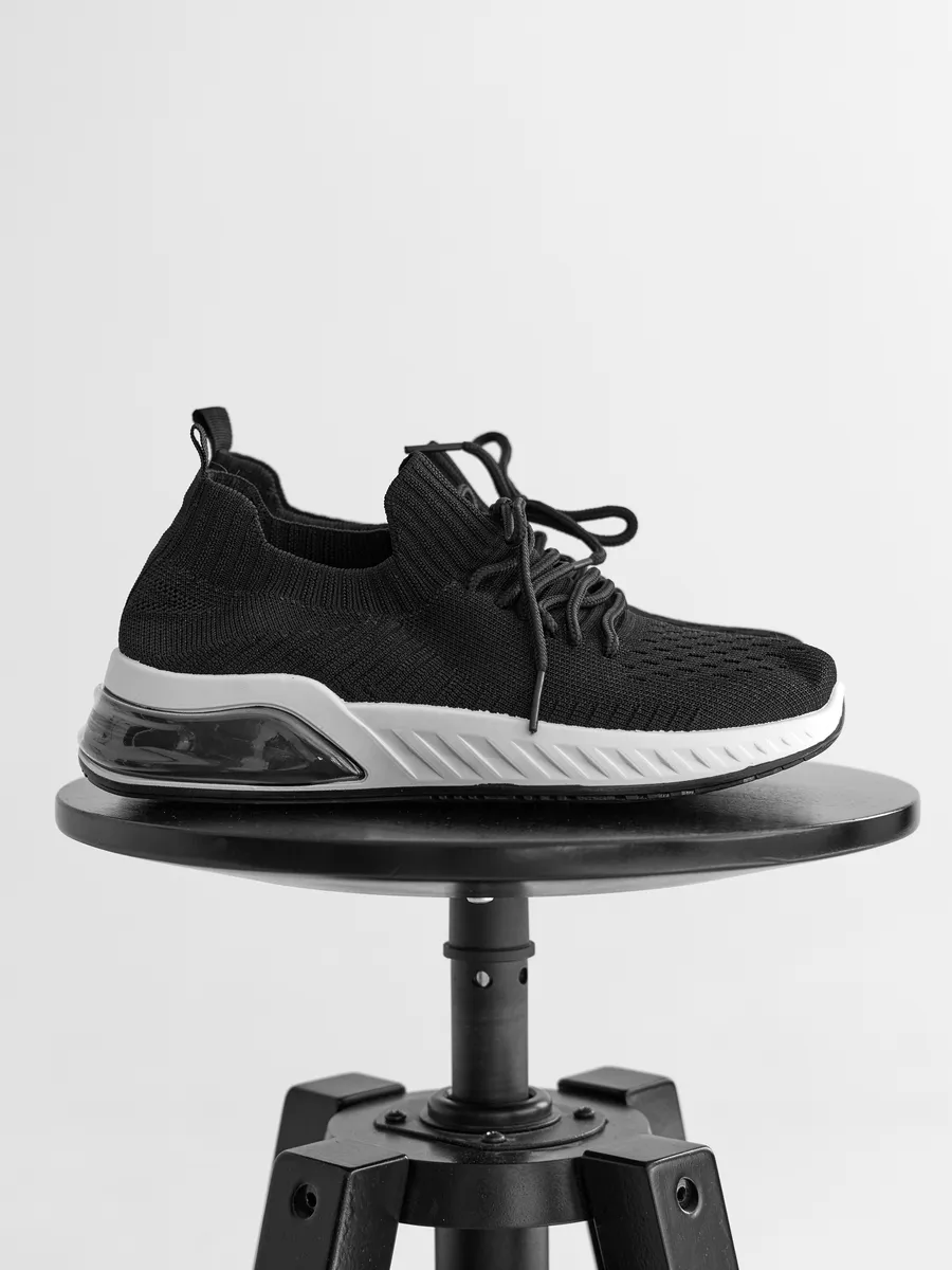 Кроссовки женские летние черные дышащие TEX-13-3